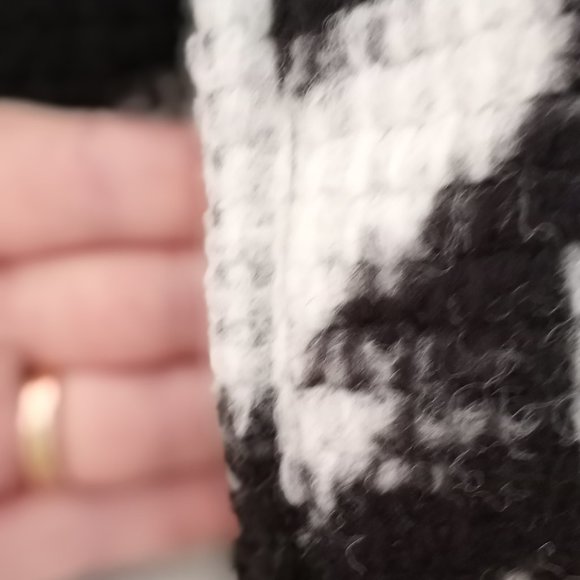 'FRENCH CONNECTION' Wool blend Cape with Pockets Size S-M Large Houndstooth - Picture 6 of 11